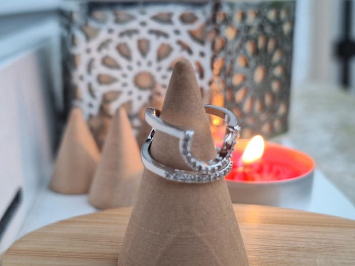 Bague Ongle avec strass en acier inoxydable Argentée ajustable - photo numéro 2