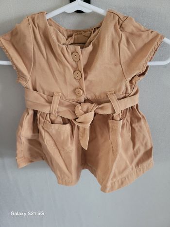 👗 Robe en coton avec ceinture – Kiabi Éco-conception – 1 mois (54 cm)