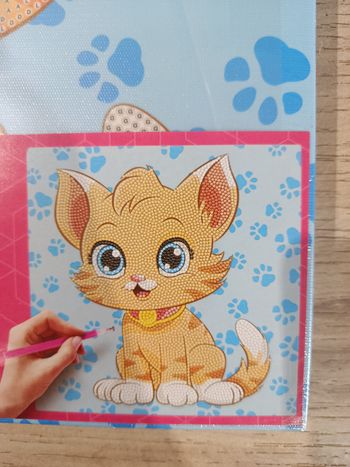 Diamond painting sur toile - Chaton