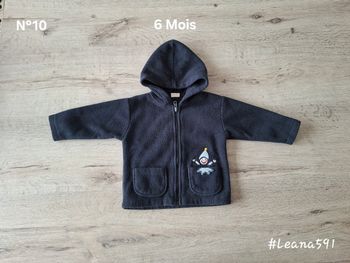 🌷N°10🌷Veste polaire à capuche - 6 Mois🌷