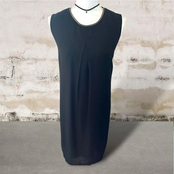 Robe de soirée chic noire et or en voile doublé