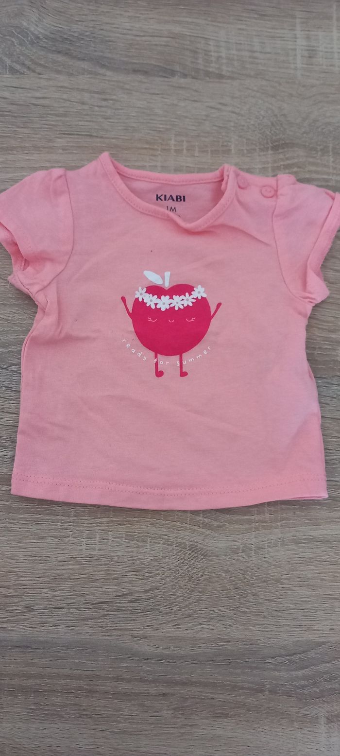 Lot de 2 t-shirt manche courte manche longue 1 mois - photo numéro 4