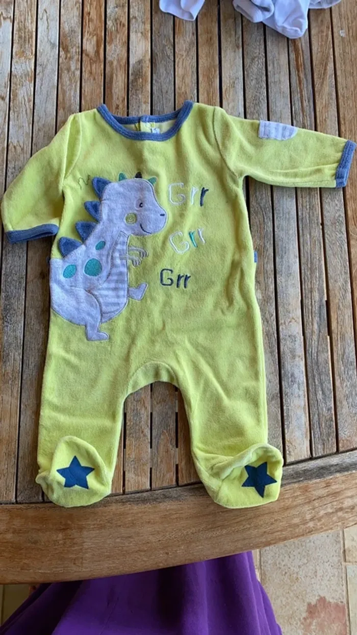 Lot de 4 pyjamas en velours - 3 mois - photo numéro 7