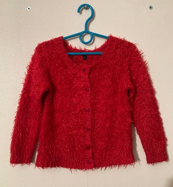 gilet boutonné en maille poilue