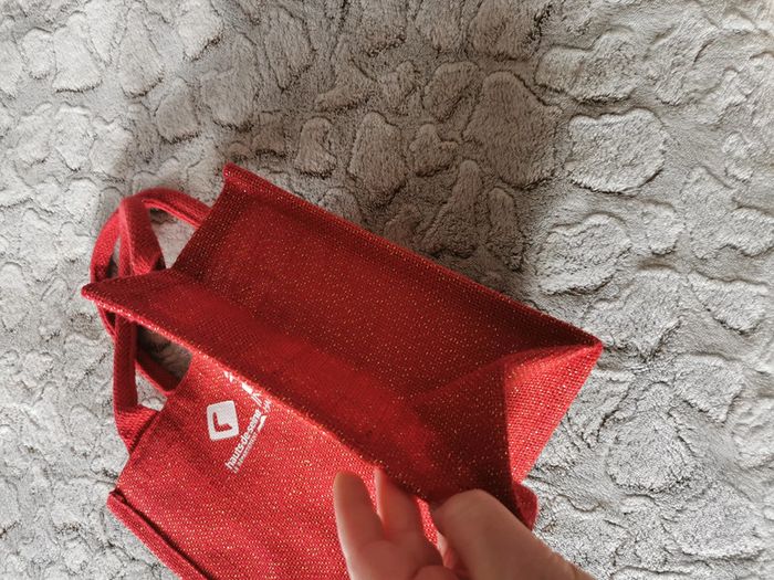 Petit sac cabas rouge en toile de jute Westford Mill - photo numéro 6