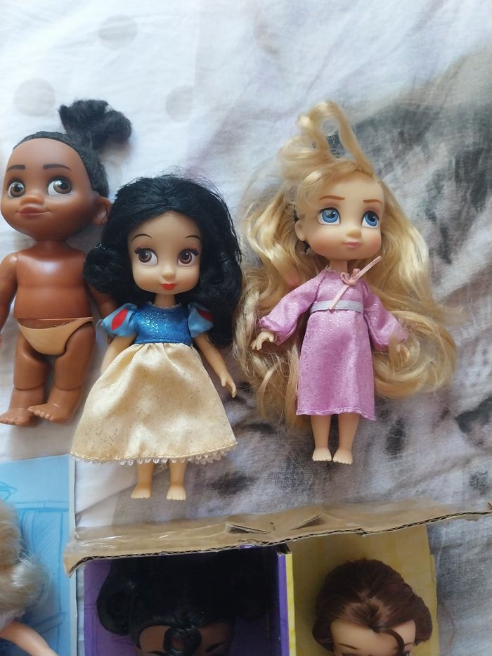 Lot 7 poupées miniatures Animators Princesses Disney Mini-Animators Tiana Belle Cendrillon Vaiana Aurore - photo numéro 5