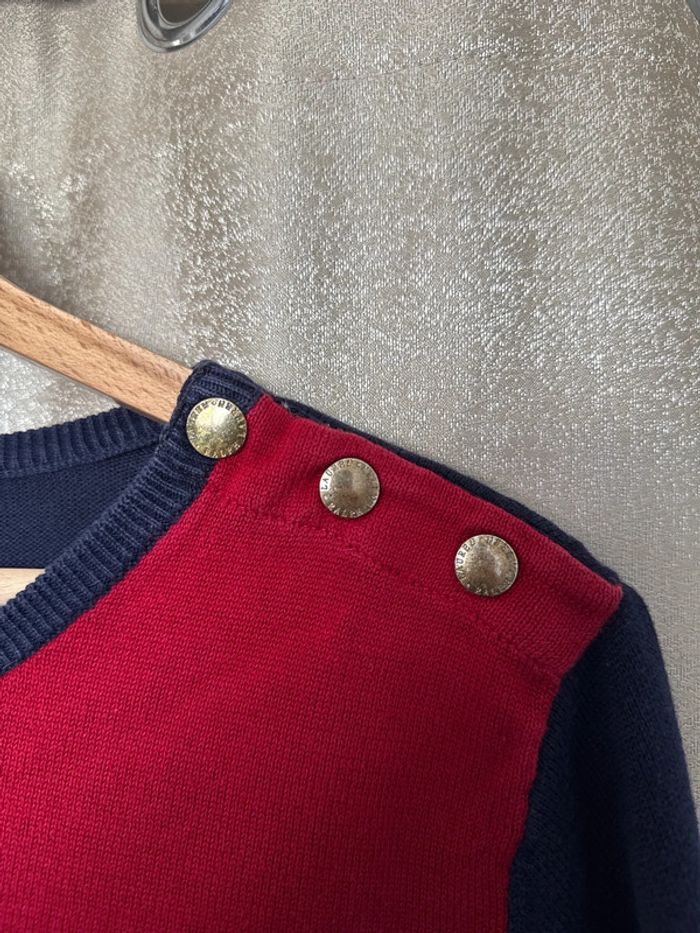 Pull Ralph Lauren Navy & Rouge – Détails Ceinture – Taille M - photo numéro 3