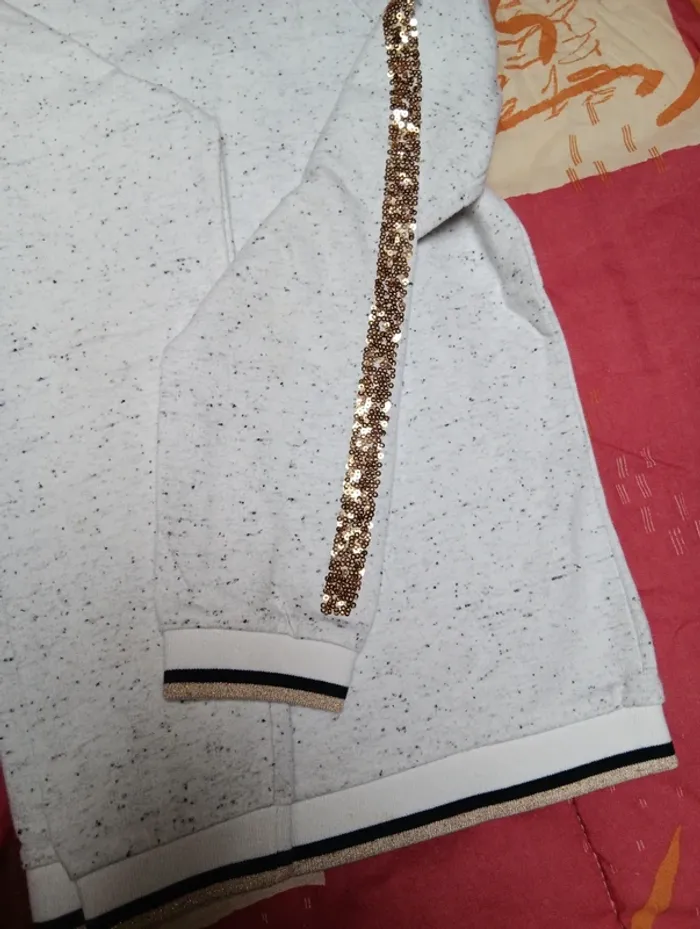 Sweat fille JBC gris blanc chiné - photo numéro 9