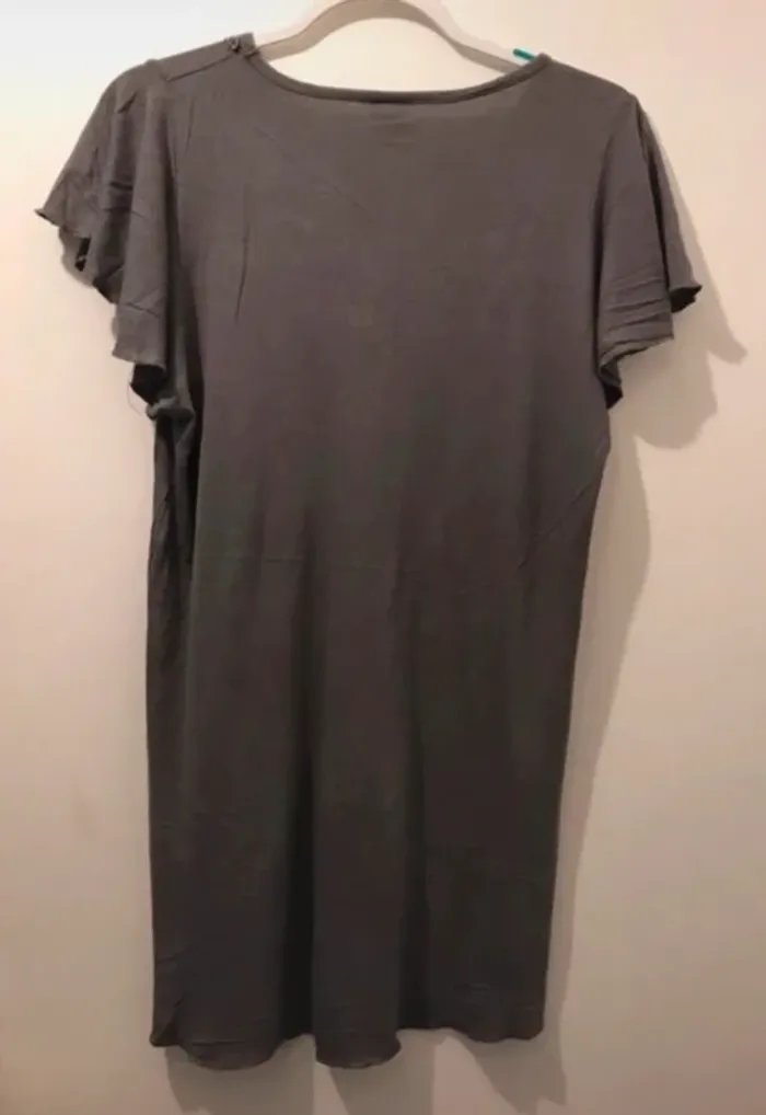 Haut femme m&s gris col rond manches courtes taille L - photo numéro 2