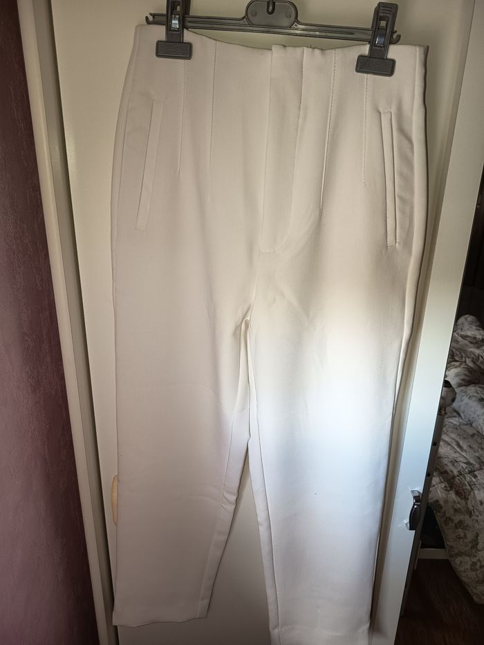 Pantalon a pince blanc stradivarius - photo numéro 6