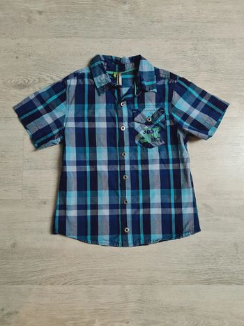Chemise manches courtes bleue à carreaux Orchestra 6 ans