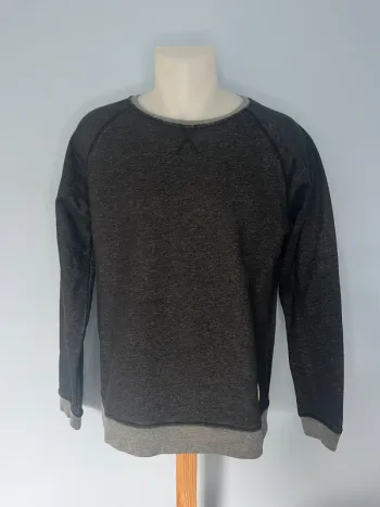 Pull col rond PSG Collection 1970 gris foncé - Taille L - style sportif vintage