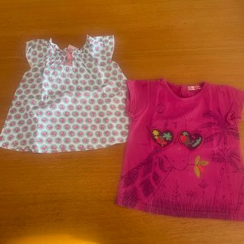 2 t-shirt manches courtes 18 mois