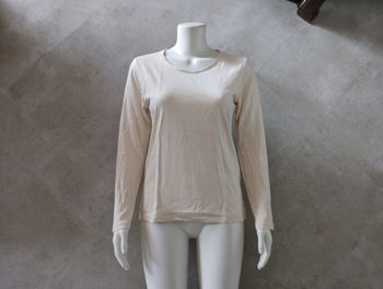 top écru manches longues col rond liseret satin Taille unique Intemporelle de Burton