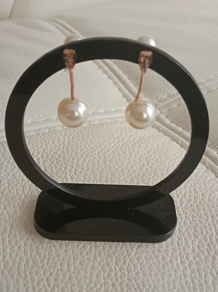 Boucles d' oreilles perles - photo numéro 3