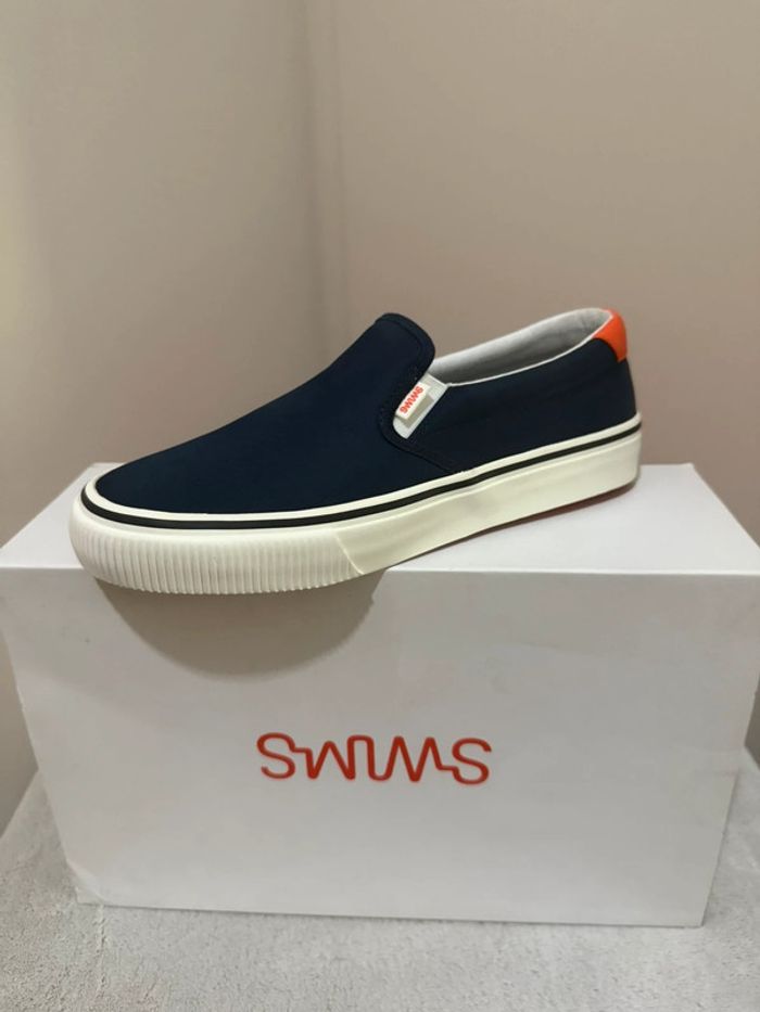 Swims - Mocassins, Bleu marine, orange, Taille 41