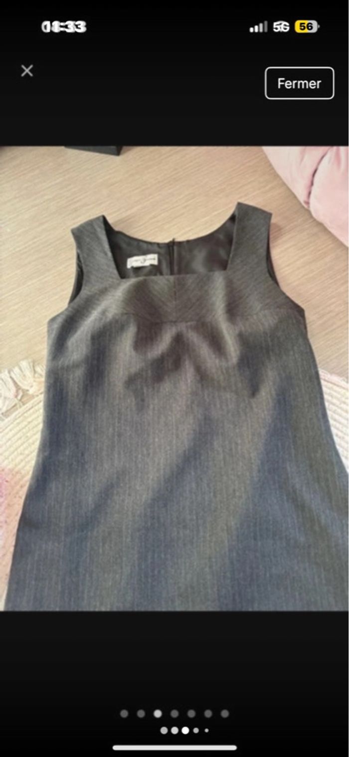 Robe Georges Franck grise rayé assez chic taille 42