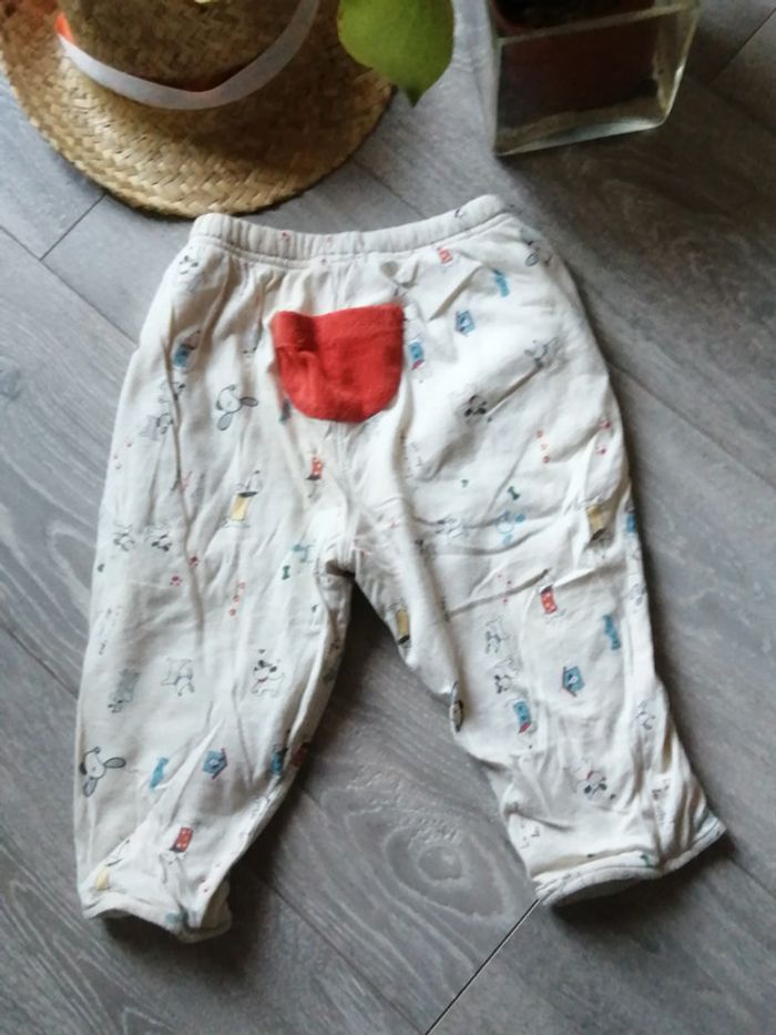 🌸Pantalon blanc à motifs chiens Taille 18mois "La Compagnie des petits" 🌸 - photo numéro 2