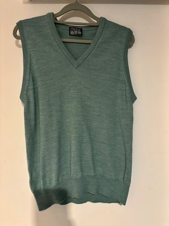 Pull vert sans manches de marque Chair Man taille 38-M très bon état