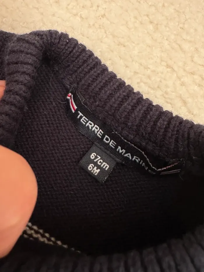 Pull hiver • terre de marins • taille 6 mois - photo numéro 3