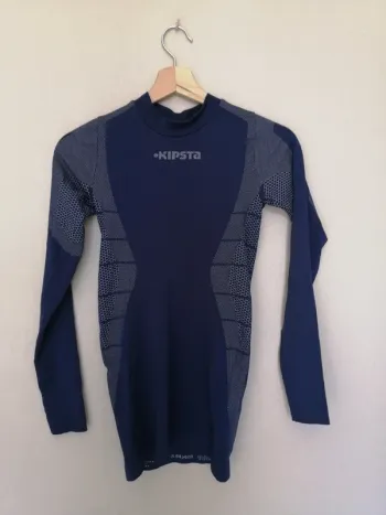 Maillot kipsta manches longues anti transpirant bleu XS