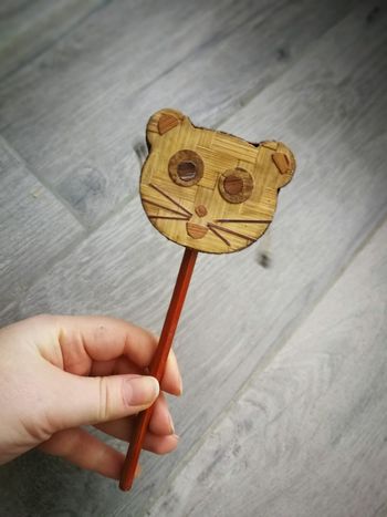 Jouet vintage Tambourin chat