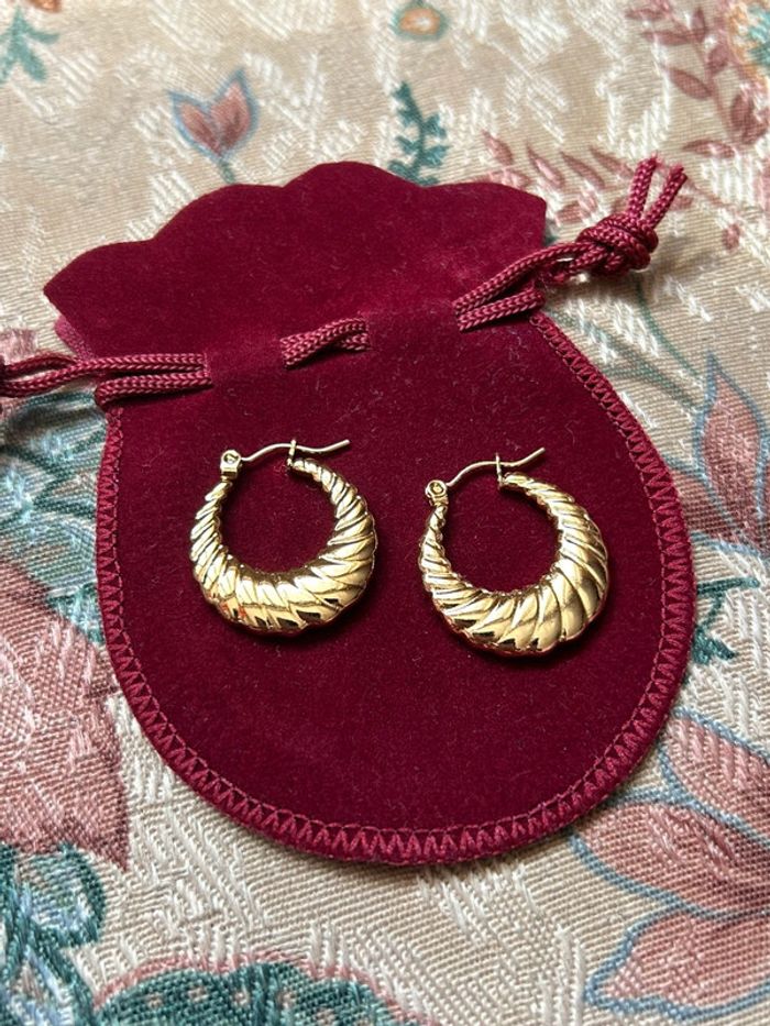 Paire de créoles torsadés modèle « Bernadette » - photo numéro 5