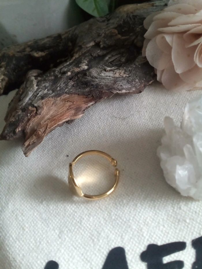 Bague étoile du Nord en acier inoxydable doré et zircon - photo numéro 2