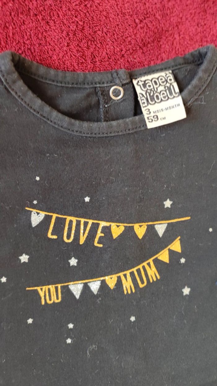 T-shirt taille 3 mois - photo numéro 2