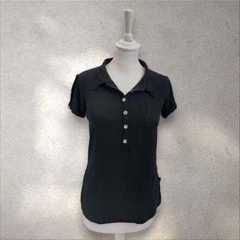 T-shirt col chemise manches courtes à boutons strass taille M