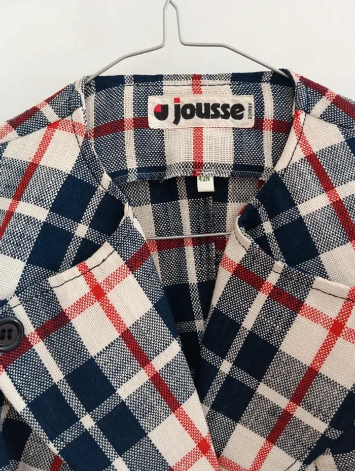 Veste à carreaux vintage Jousse taille 38 - photo numéro 3