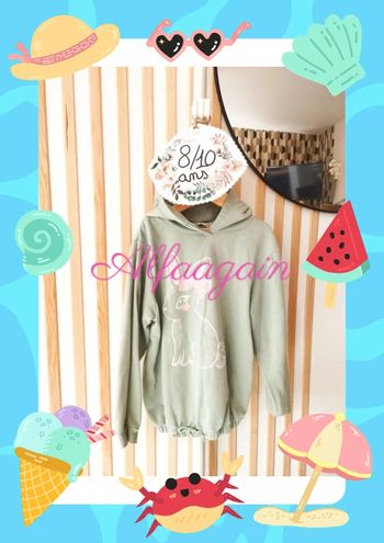 Sweat vert lapin h&M 8/10ans