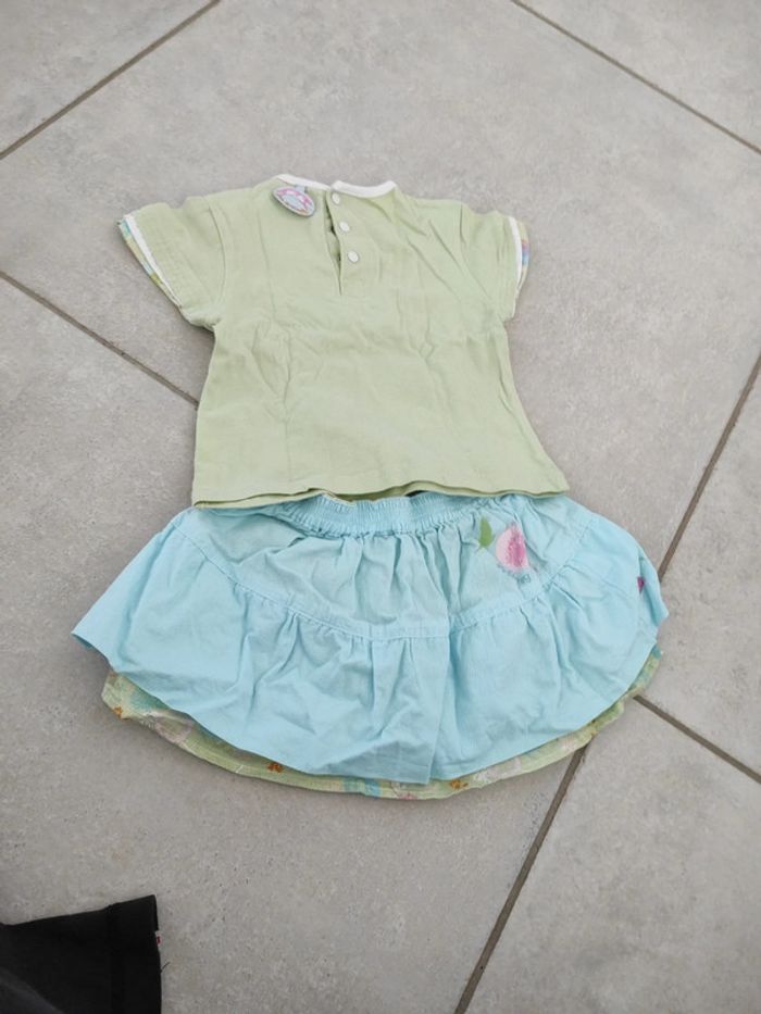 Ensemble tee shirt et jupe 12 mois babygro - photo numéro 2