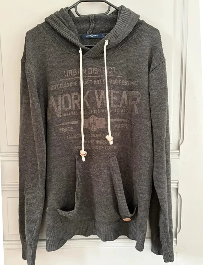 Sweat à capuche homme L gris