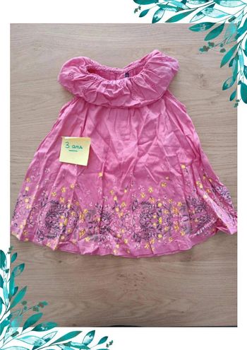 Robe Sergent Major 3 ans rose fleurie