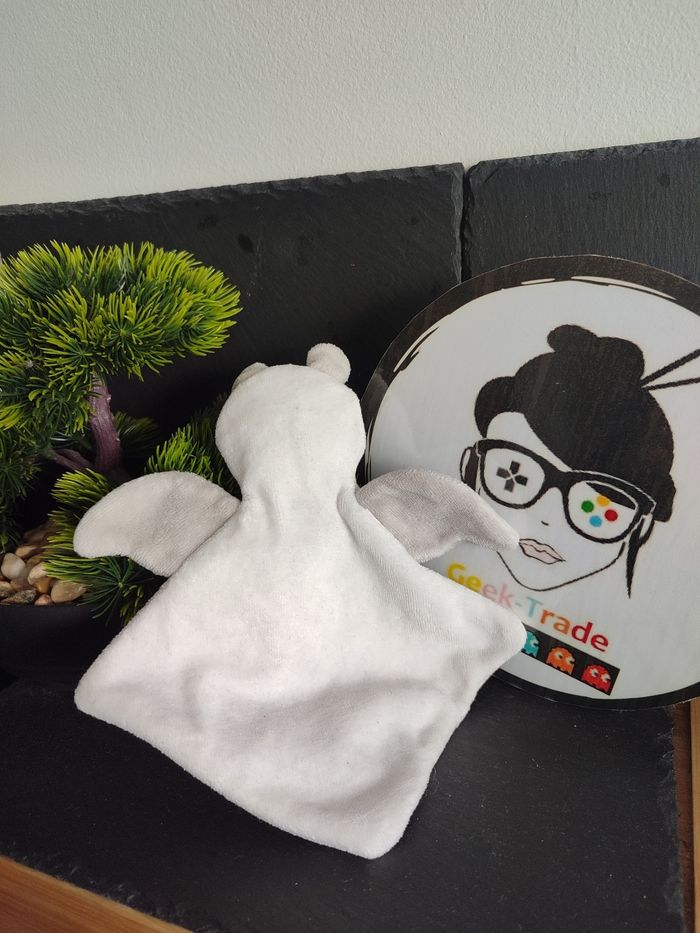 doudou plat berlingot lapin couronne aime gris blanc argenté losange DD002718 - photo numéro 2