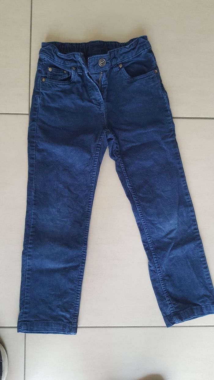 Pantalon velours bleu 7 ans mixte