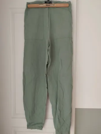 Pantalon en lin vert Reserved 34
