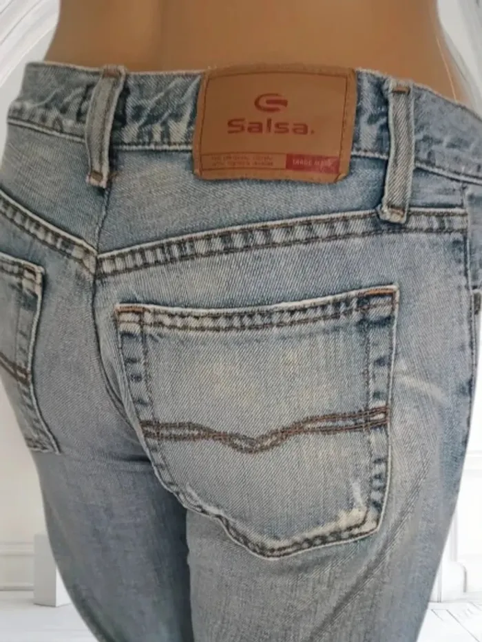 Jean vintage y2k SALSA ,coupe flare ,taille basse ,100 % coton - photo numéro 8