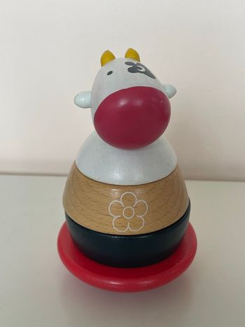 Culbuto en bois 2 en 1 hochet et pyramide d’empilage Janod