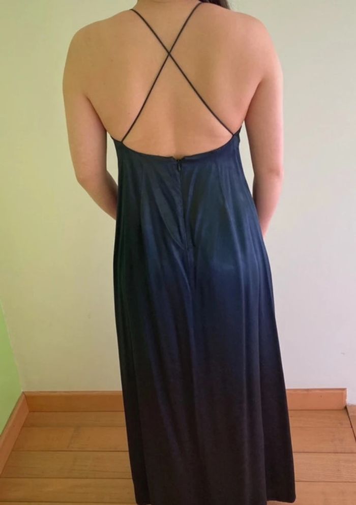 Sublime robe longue bleu nuit à motif discret || XS || scotch et soda - photo numéro 2