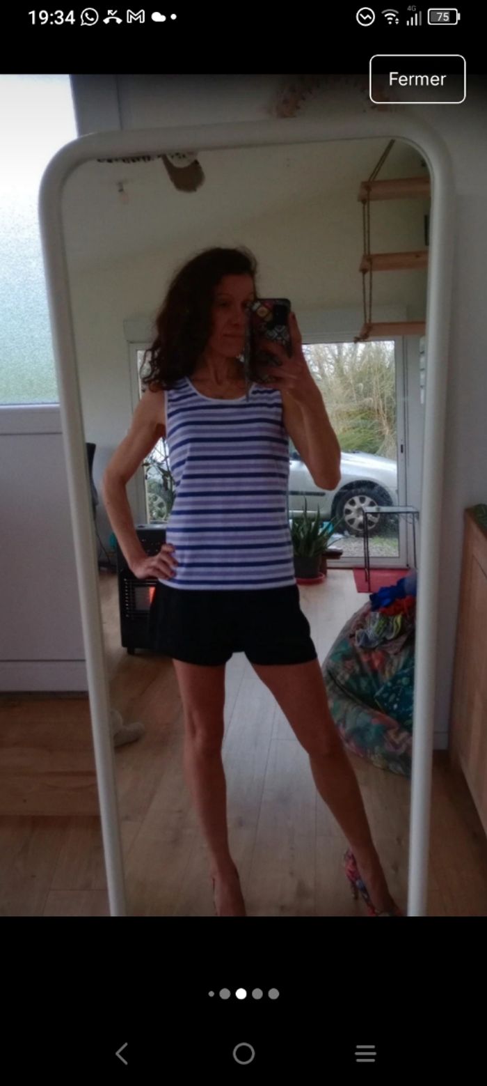 Débardeur femme L violet et bleu c81 - photo numéro 6