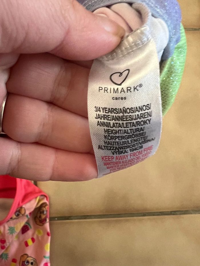 Maillot de pain pat patrouille et sirène Primark taille 3 ans - photo numéro 3