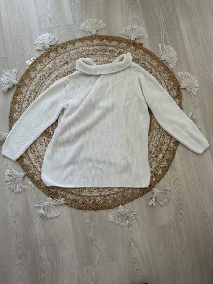 Pull blanc avec zip grossesse - photo numéro 4