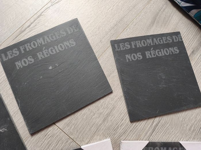 Lot de 6 assiettes carrées en ardoise. - photo numéro 2