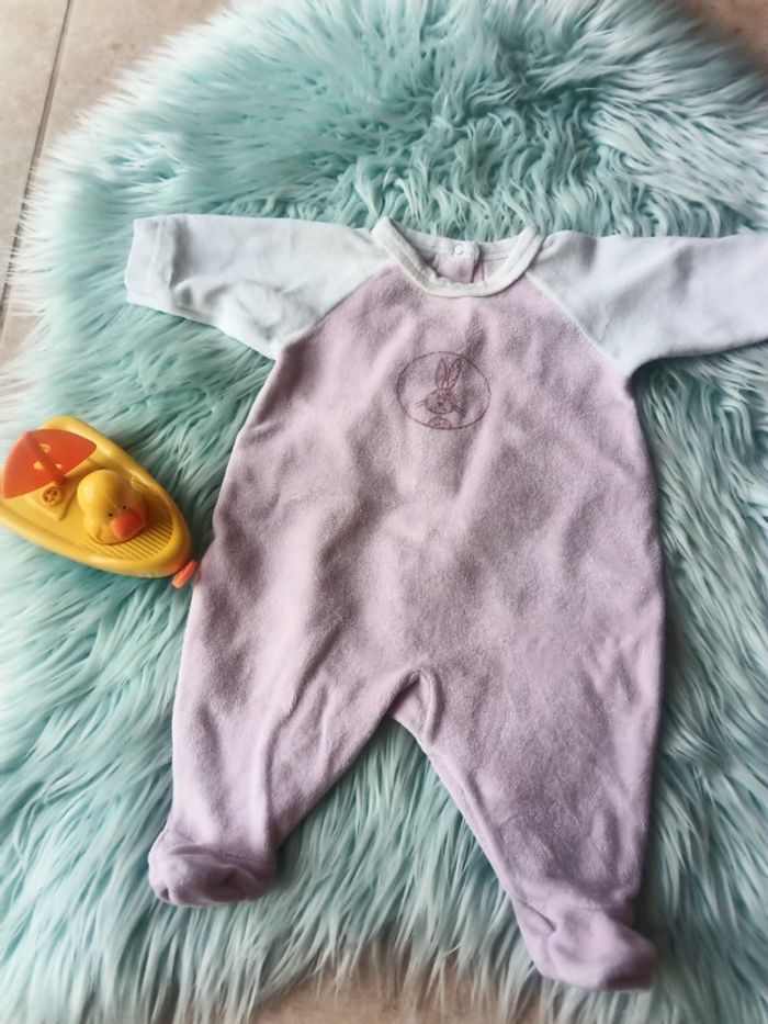 🐮 grenouillère blanche et rose petit bateau 1 mois 🐮