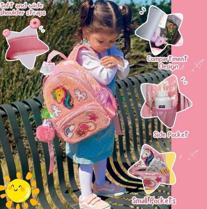 Sac a Dos Fille Licorne Petites Paillettes Enfant Maternelle Mignon - photo numéro 2