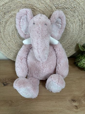 Neuf doudou éléphant rose atmosphera 45 cm