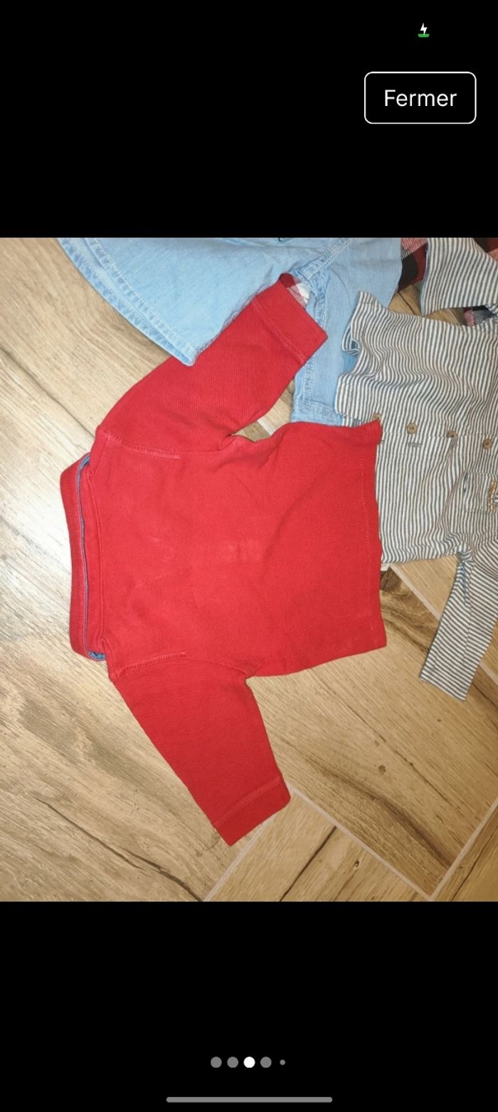 Lot 3 chemises dont une molletonné style sherpa 
Et 1 polo rouge
Parfait état 
Taille 3 mois 59-60cm 
marque orchestra sergent major Kiabi tape à l'oeil - photo numéro 3