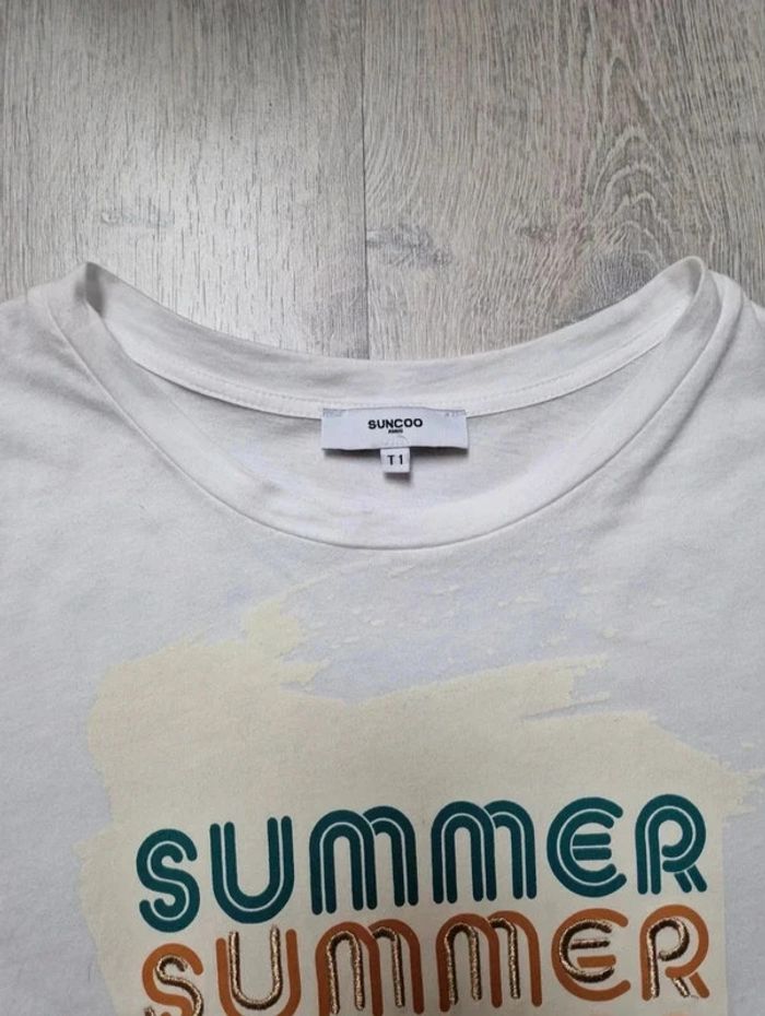 Tee-shirt manches courtes Suncoo Summer plage et palmier - photo numéro 2